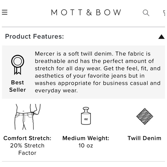 Mott & Bow Men’s Dynamic Stretch Slim-Fit Jeans. Blue. 36” x 30” - Picture 5 of 14